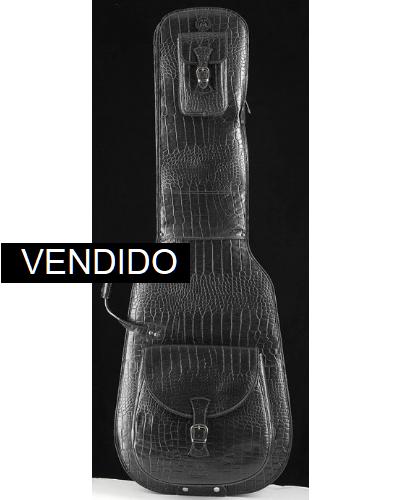 Harvest Bass Bag Buffalo brown w/large croco embossing